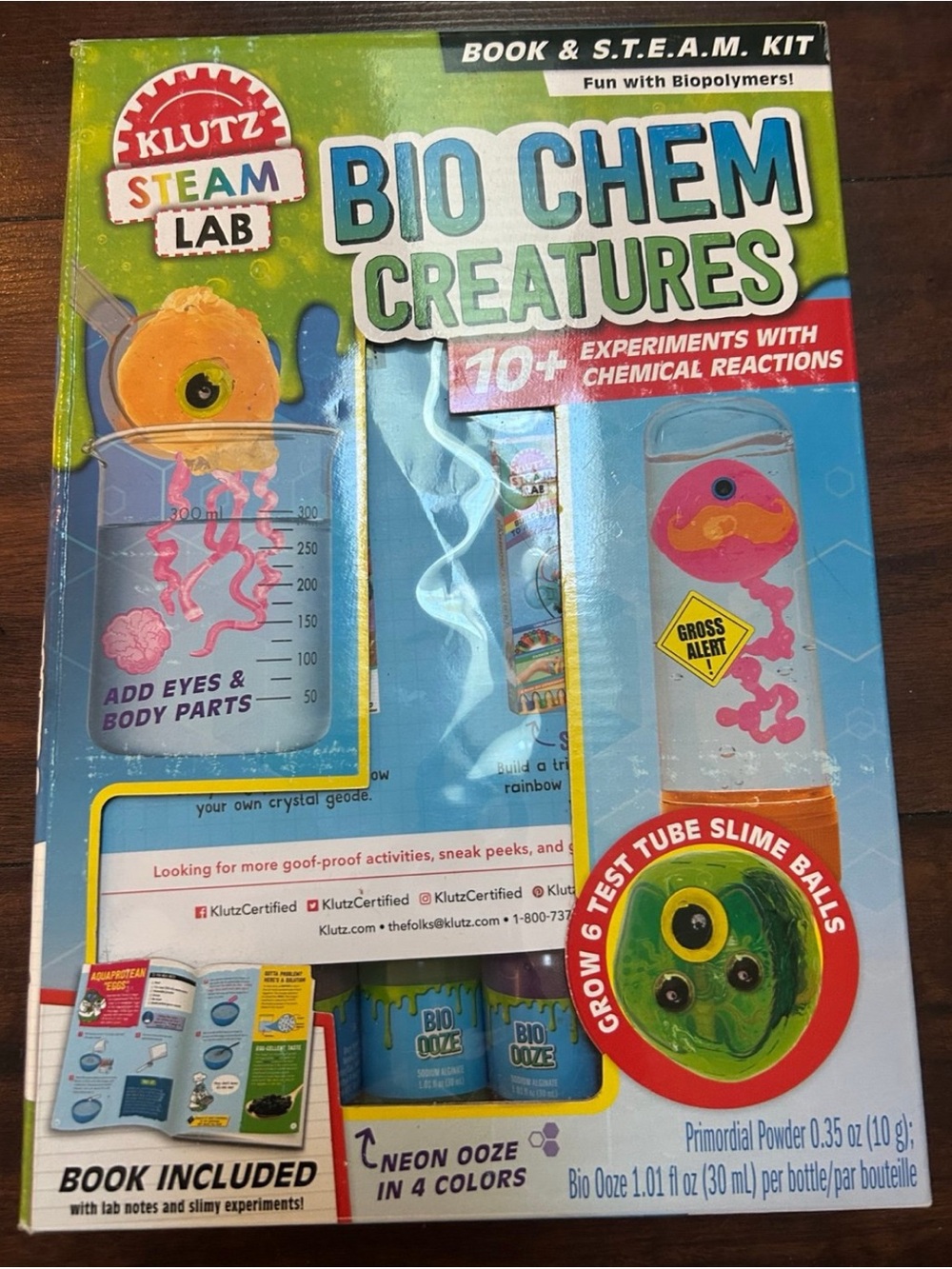 Klutz Steam Lab Bio Chem Creatures Kit - Green & Blue Box